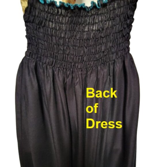 Halter Colorful Dress Summer Halter Dress in Blue, Green and Tan Floral Print - Picture 9 of 15